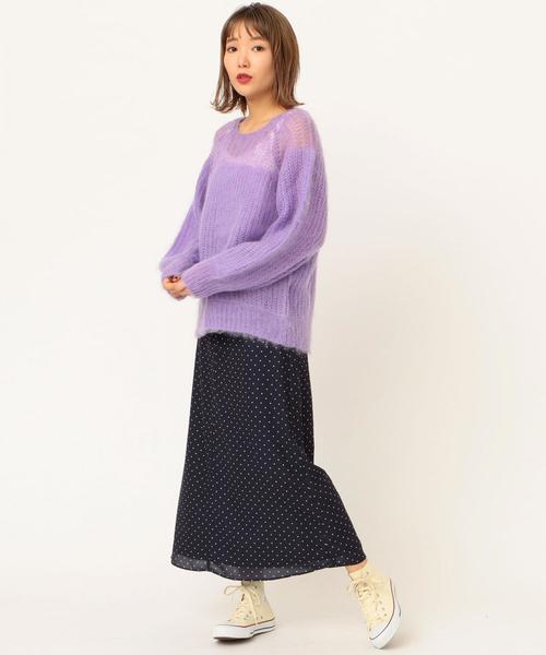 Another Edition(アナザーエディション)の「デシンプリントスカート(スカート・レディース・ベージュ/ネイビー/ピンク・FREE)」の7枚目の写真