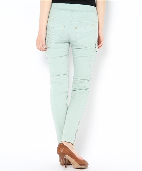 qualite(カリテ)の「カラーカーゴストレッチパンツ(カーゴパンツ・レディース・ミント/イエロー/オレンジ/ベージュ・2/1/3)」の6枚目の写真