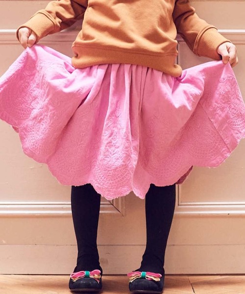 RUGGEDWORKS（ラゲッドワークス）の「シャツコール刺繍スカート（スカート・キッズ・ピンク/キャメル・120cm/100cm/130cm/80ｃｍ/90cm/110cm/140cm）」の2枚目の写真