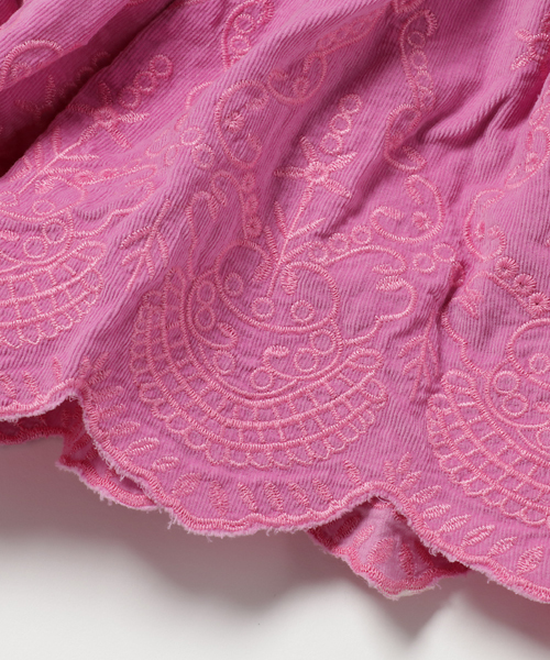 RUGGEDWORKS（ラゲッドワークス）の「シャツコール刺繍スカート（スカート・キッズ・ピンク/キャメル・120cm/100cm/130cm/80ｃｍ/90cm/110cm/140cm）」の3枚目の写真