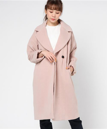 KOBE LETTUCE | トレンドのゆったりシルエット！フェイクウール素材☆ダブルボタンチェスターコート/レディースアウター[K685]神戸レタス(チェスターコート)