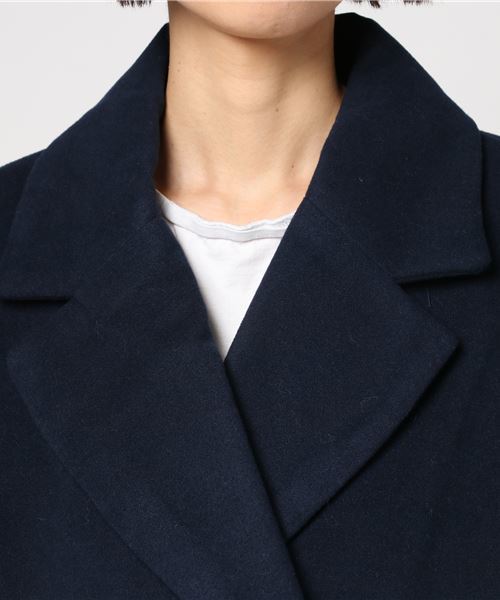 KOBE LETTUCE（コウベレタス）の「フェイクウール素材☆ダブルボタンチェスターコート（チェスターコート・レディース・ピンクベージュ/ボルドー/キャメル/ゴールド/ネイビー/チャコールグレー・FREE）」の11枚目の写真