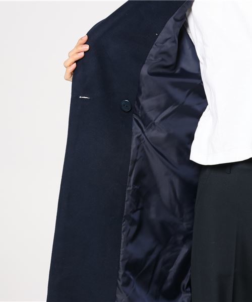 KOBE LETTUCE（コウベレタス）の「フェイクウール素材☆ダブルボタンチェスターコート（チェスターコート・レディース・ピンクベージュ/ボルドー/キャメル/ゴールド/ネイビー/チャコールグレー・FREE）」の14枚目の写真