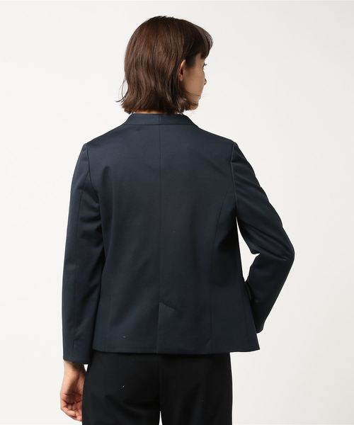 un dix cors（アンディコール）の「【通勤服】カルゼカットノーカラージャケット（ノーカラージャケット・レディース・ライトベージュ/ネイビー・ﾌﾘ-）」の5枚目の写真