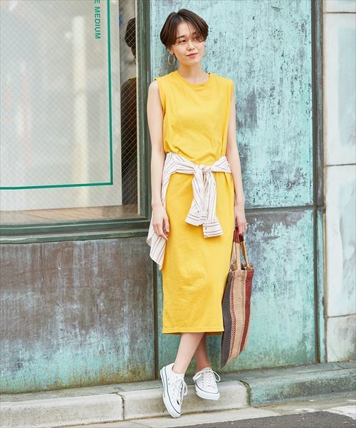 FRUIT OF THE LOOM（フルーツオブザルーム）の「【FRUIT OF THE LOOM × ADAM ET ROPE'】別注フルーツ染め ワンピース（ワンピース・レディース・ホワイト/イエロー/ダークブラウン/パープル/ライトグリーン・FREE）」の9枚目の写真