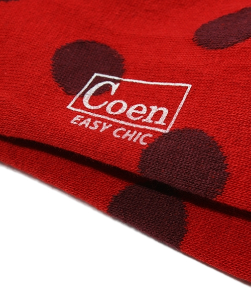coen（コーエン）の「ビッグドット柄レギュラーソックス（ソックス/靴下・レディース・レッド/コバルトブルー・フリー）」の4枚目の写真