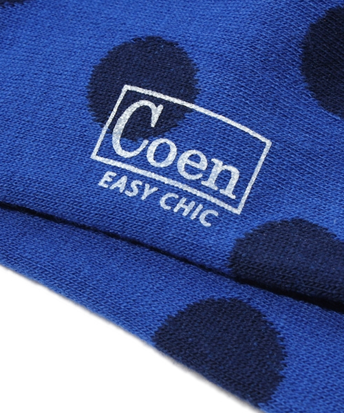 coen（コーエン）の「ビッグドット柄レギュラーソックス（ソックス/靴下・レディース・レッド/コバルトブルー・フリー）」の5枚目の写真