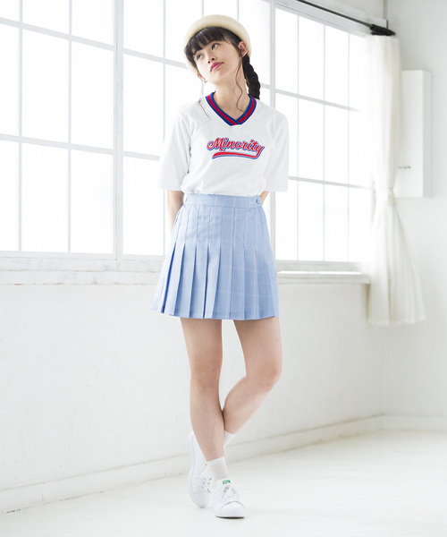 WEGO(ウィゴー)の「WEGO/チェックプリーツミニスカート(スカート・レディース・ライトグレー/サックスブルー/ピンク/ベージュ・MEDIUM/SMALL)」の9枚目の写真