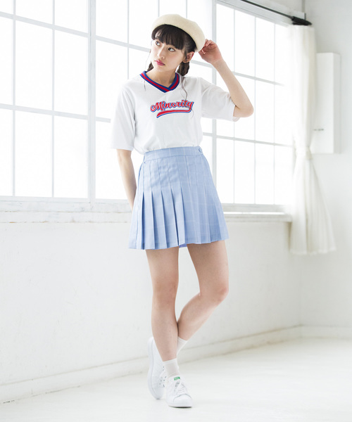 WEGO(ウィゴー)の「WEGO/チェックプリーツミニスカート(スカート・レディース・ライトグレー/サックスブルー/ピンク/ベージュ・MEDIUM/SMALL)」の10枚目の写真