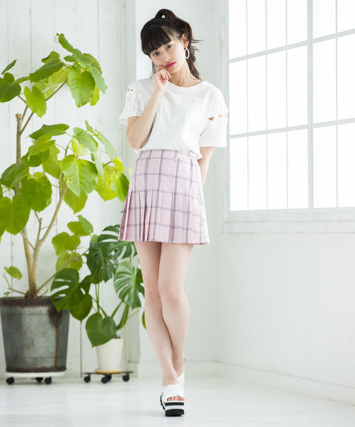 WEGO(ウィゴー)の「WEGO/チェックプリーツミニスカート(スカート・レディース・ライトグレー/サックスブルー/ピンク/ベージュ・MEDIUM/SMALL)」の19枚目の写真