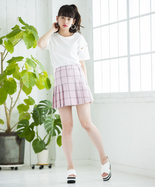 WEGO(ウィゴー)の「WEGO/チェックプリーツミニスカート(スカート・レディース・ライトグレー/サックスブルー/ピンク/ベージュ・MEDIUM/SMALL)」の20枚目の写真