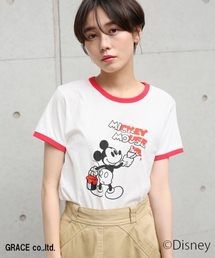 LOWRYS FARM | ＭＩＣＫＥＹ＊リンガーＴ　804055(Tシャツ/カットソー)