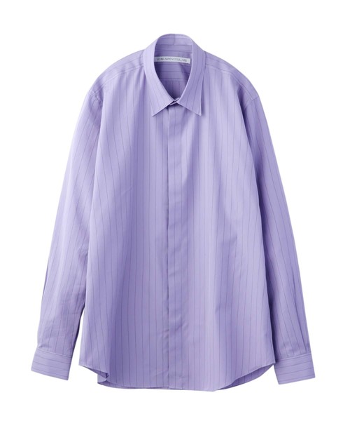 JOHN LAWRENCE SULLIVAN（ジョンローレンスサリバン）の「STRIPED REGULAR COLLAR SHIRT（シャツ/ブラウス・メンズ・パープル/オフホワイト・46/44/48）」の2枚目の写真