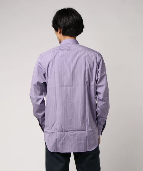 JOHN LAWRENCE SULLIVAN（ジョンローレンスサリバン）の「STRIPED REGULAR COLLAR SHIRT（シャツ/ブラウス・メンズ・パープル/オフホワイト・46/44/48）」の4枚目の写真