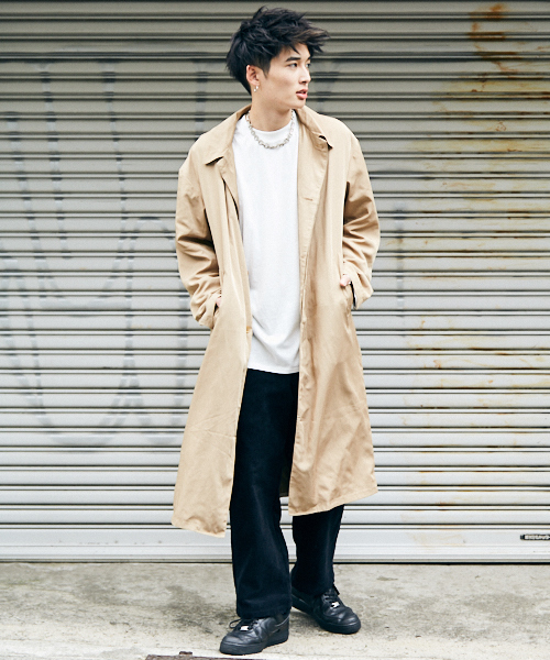 kutir（クティール）の「big soutien collar/ナイロンビッグステンカラーコート（ステンカラーコート・メンズ・ブラック/ベージュ・MEDIUM/LARGE）」の16枚目の写真