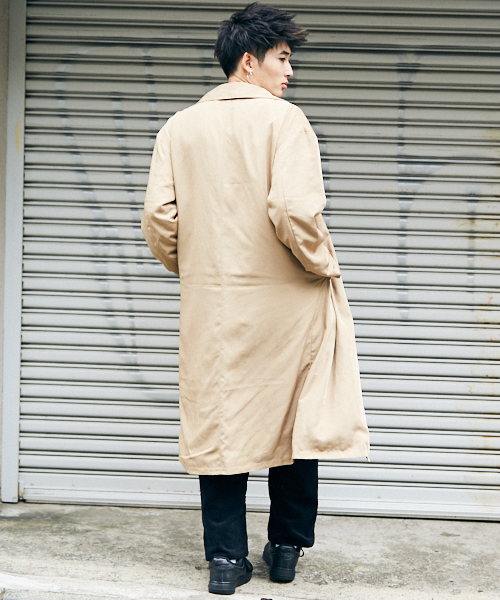 kutir（クティール）の「big soutien collar/ナイロンビッグステンカラーコート（ステンカラーコート・メンズ・ブラック/ベージュ・MEDIUM/LARGE）」の18枚目の写真