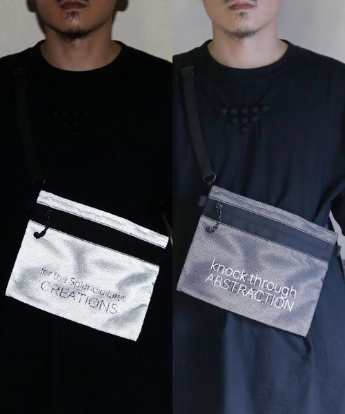knock through abstraction（ノックスルーアブストラクション）の「【knock through abstraction/ノックスルーアブストラクション】reflection fabric sacoche（ショルダーバッグ・メンズ・ホワイト/ブラック・FREE）」の11枚目の写真