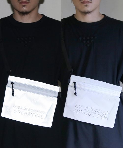 knock through abstraction（ノックスルーアブストラクション）の「【knock through abstraction/ノックスルーアブストラクション】reflection fabric sacoche（ショルダーバッグ・メンズ・ホワイト/ブラック・FREE）」の12枚目の写真