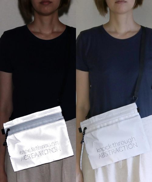 knock through abstraction（ノックスルーアブストラクション）の「【knock through abstraction/ノックスルーアブストラクション】reflection fabric sacoche（ショルダーバッグ・メンズ・ホワイト/ブラック・FREE）」の5枚目の写真