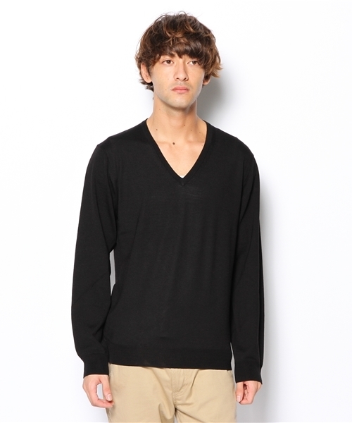 EDIFICE(エディフィス)の「◇16GG Vネックプルオーバー(ニット/セーター・メンズ・グリーン/オレンジ/ボルドー/ブルー系その他/ネイビー/チャコールグレー/ホワイト/ブラック・46/50/48/44)」の9枚目の写真