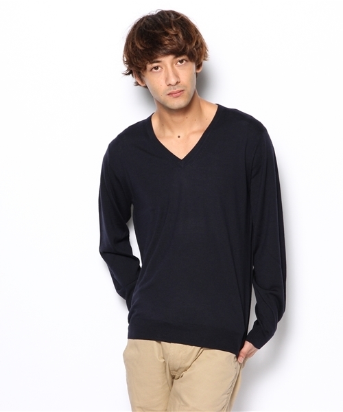 EDIFICE(エディフィス)の「◇16GG Vネックプルオーバー(ニット/セーター・メンズ・グリーン/オレンジ/ボルドー/ブルー系その他/ネイビー/チャコールグレー/ホワイト/ブラック・46/50/48/44)」の16枚目の写真