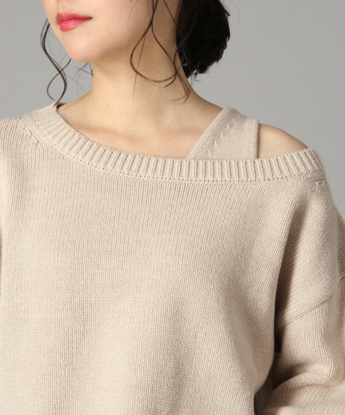 LOWRYS FARM（ローリーズファーム）の「５Ｇオフショル２Ｐプルオーバー　826401（ニット/セーター・レディース・オフホワイト/ブラック/ベージュ・FREE）」の20枚目の写真