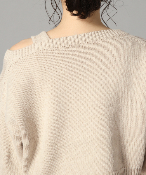 LOWRYS FARM（ローリーズファーム）の「５Ｇオフショル２Ｐプルオーバー　826401（ニット/セーター・レディース・オフホワイト/ブラック/ベージュ・FREE）」の11枚目の写真