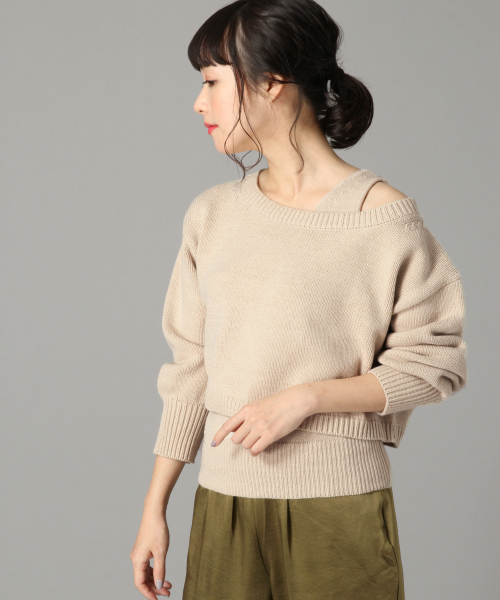 LOWRYS FARM（ローリーズファーム）の「５Ｇオフショル２Ｐプルオーバー　826401（ニット/セーター・レディース・オフホワイト/ブラック/ベージュ・FREE）」の22枚目の写真