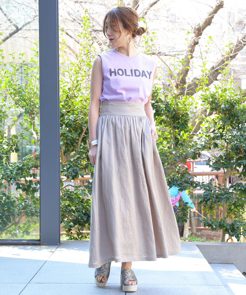 TIARA 麻 マキシスカート Tiara（ティアラ）の「リネンマキシスカート（スカート）」 - WEAR