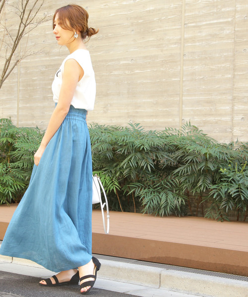 TIARA 麻 マキシスカート Tiara（ティアラ）の「リネンマキシスカート（スカート）」 - WEAR