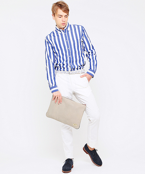 BEAMS LIGHTS Men's（ビームスライツ メンズ）の「○BEAMS LIGHTS / ビッグストライプシャツ（シャツ/ブラウス・メンズ・ブラック/ベージュ/ブルー・SMALL/X-LARGE/MEDIUM/LARGE）」の13枚目の写真