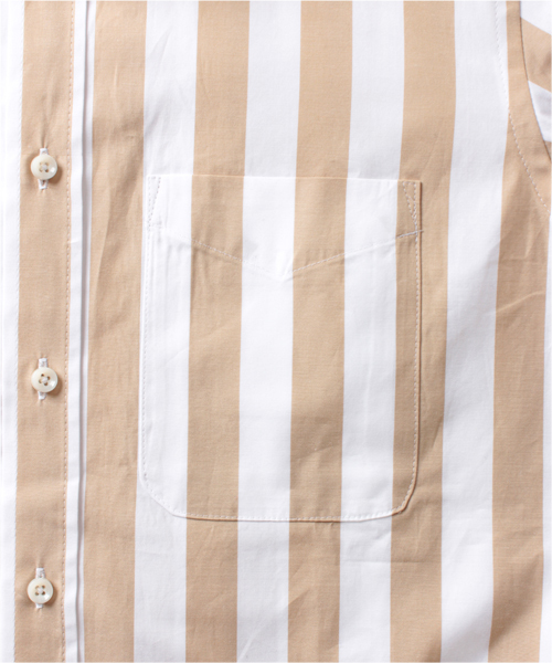 BEAMS LIGHTS Men's（ビームスライツ メンズ）の「○BEAMS LIGHTS / ビッグストライプシャツ（シャツ/ブラウス・メンズ・ブラック/ベージュ/ブルー・SMALL/X-LARGE/MEDIUM/LARGE）」の6枚目の写真