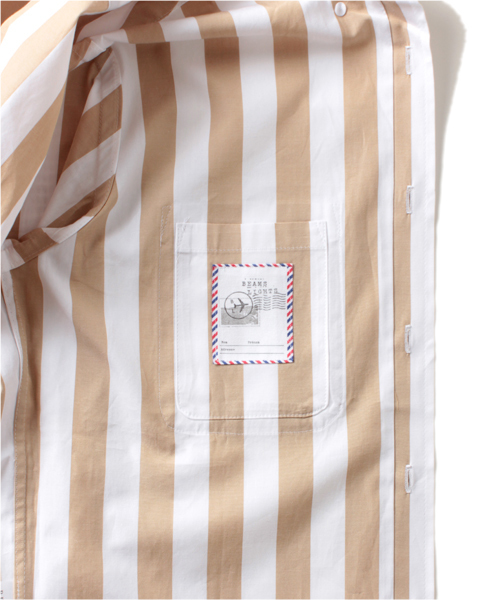 BEAMS LIGHTS Men's（ビームスライツ メンズ）の「○BEAMS LIGHTS / ビッグストライプシャツ（シャツ/ブラウス・メンズ・ブラック/ベージュ/ブルー・SMALL/X-LARGE/MEDIUM/LARGE）」の7枚目の写真