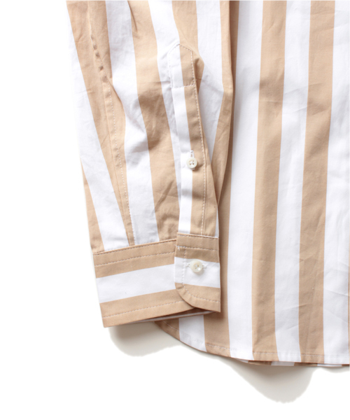 BEAMS LIGHTS Men's（ビームスライツ メンズ）の「○BEAMS LIGHTS / ビッグストライプシャツ（シャツ/ブラウス・メンズ・ブラック/ベージュ/ブルー・SMALL/X-LARGE/MEDIUM/LARGE）」の8枚目の写真