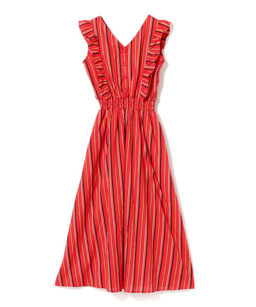 Ray BEAMS（レイビームス）の「Ray BEAMS / マルチ ストライプ フリル ノースリーブ ワンピース（ワンピース・レディース・ネイビー/レッド・ONE SIZE）」の7枚目の写真