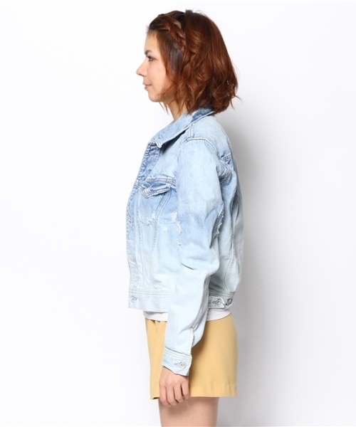 goa(ゴア)の「13OZ グラデーションデニムGジャン(デニムジャケット・レディース・ブルー系その他・FREE)」の2枚目の写真