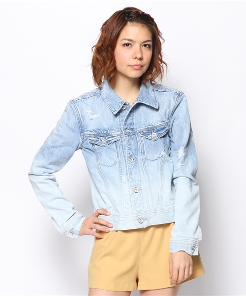 goa(ゴア)の「13OZ グラデーションデニムGジャン(デニムジャケット・レディース・ブルー系その他・FREE)」の4枚目の写真