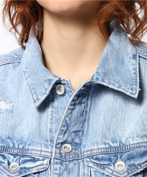 goa(ゴア)の「13OZ グラデーションデニムGジャン(デニムジャケット・レディース・ブルー系その他・FREE)」の5枚目の写真