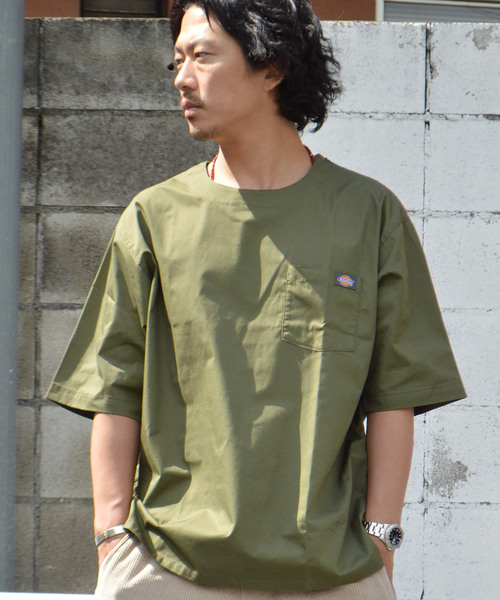 Dickies(ディッキーズ)の「Dickies/ ディッキーズ TCツイルリラックスフィット半袖プルオーバーシャツ(シャツ/ブラウス・メンズ・ブラック/オリーブ・M/L/XL)」の2枚目の写真