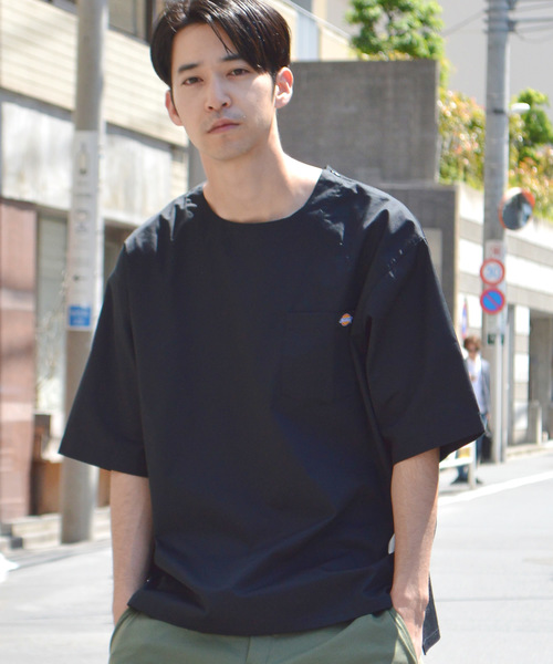 Dickies(ディッキーズ)の「Dickies/ ディッキーズ TCツイルリラックスフィット半袖プルオーバーシャツ(シャツ/ブラウス・メンズ・ブラック/オリーブ・M/L/XL)」の1枚目の写真
