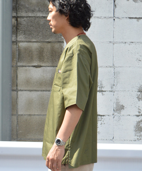 Dickies(ディッキーズ)の「Dickies/ ディッキーズ TCツイルリラックスフィット半袖プルオーバーシャツ(シャツ/ブラウス・メンズ・ブラック/オリーブ・M/L/XL)」の6枚目の写真