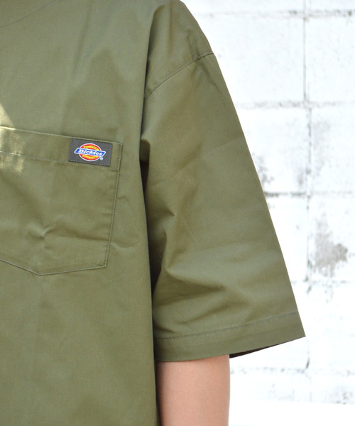 Dickies(ディッキーズ)の「Dickies/ ディッキーズ TCツイルリラックスフィット半袖プルオーバーシャツ(シャツ/ブラウス・メンズ・ブラック/オリーブ・M/L/XL)」の3枚目の写真