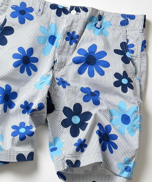 SHIPS GENERAL SUPPLY（シップスジェネラルサプライ）の「SGS: フラワープリント/バミューダショーツ■（チノパンツ・メンズ・ベージュ/ネイビー/ブルー系その他/ブラック/ブルー/ダークネイビー/オフホワイト/オリーブ/ホワイト系その他/ブルーグラス/ストーン・X-LARGE/LARGE/SMALL/MEDIUM）」の4枚目の写真