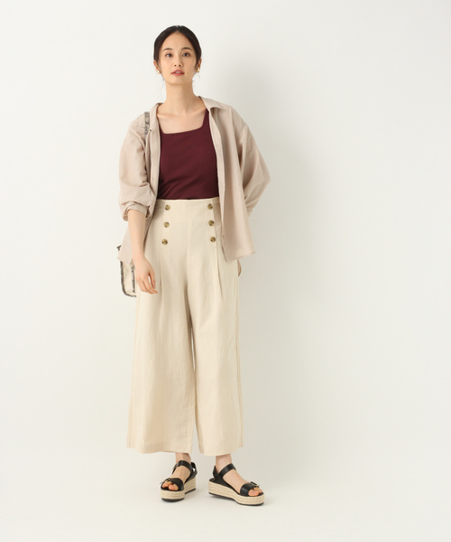 GLOBAL WORK(グローバルワーク)の「ワッシャーデシンシャツ8分袖/844891(シャツ/ブラウス・レディース・ワインレッド/フューシャピンク/ベージュ・FREE)」の6枚目の写真