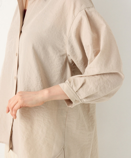 GLOBAL WORK(グローバルワーク)の「ワッシャーデシンシャツ8分袖/844891(シャツ/ブラウス・レディース・ワインレッド/フューシャピンク/ベージュ・FREE)」の12枚目の写真