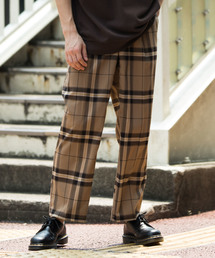 JUNRED | グランドチェックワイドパンツ(その他パンツ)