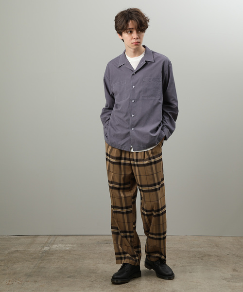 JUNRED（ジュンレッド）の「グランドチェックワイドパンツ（その他パンツ・メンズ・チャコールグレー/ダークブラウン・S/M/L）」の3枚目の写真