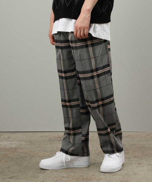 JUNRED（ジュンレッド）の「グランドチェックワイドパンツ（その他パンツ・メンズ・チャコールグレー/ダークブラウン・S/M/L）」の13枚目の写真