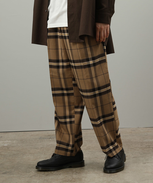 JUNRED（ジュンレッド）の「グランドチェックワイドパンツ（その他パンツ・メンズ・チャコールグレー/ダークブラウン・S/M/L）」の14枚目の写真