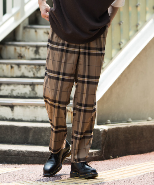 JUNRED（ジュンレッド）の「グランドチェックワイドパンツ（その他パンツ・メンズ・チャコールグレー/ダークブラウン・S/M/L）」の16枚目の写真
